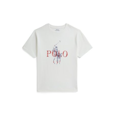 Polo Ralph Lauren Big Pony Cotton Jersey Tee in Deckwash White