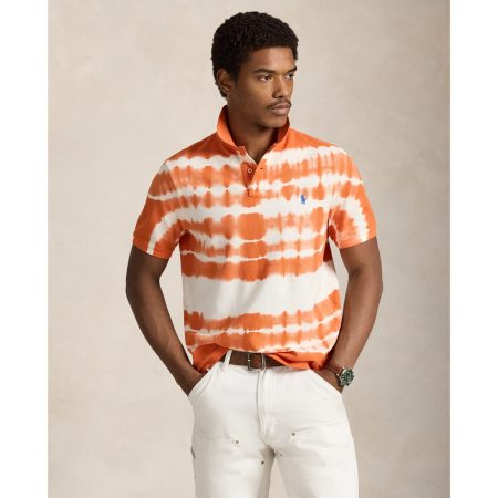 Polo Ralph Lauren Classic Fit Tie-Dye Mesh Polo Shirt in Solar Sky Multi