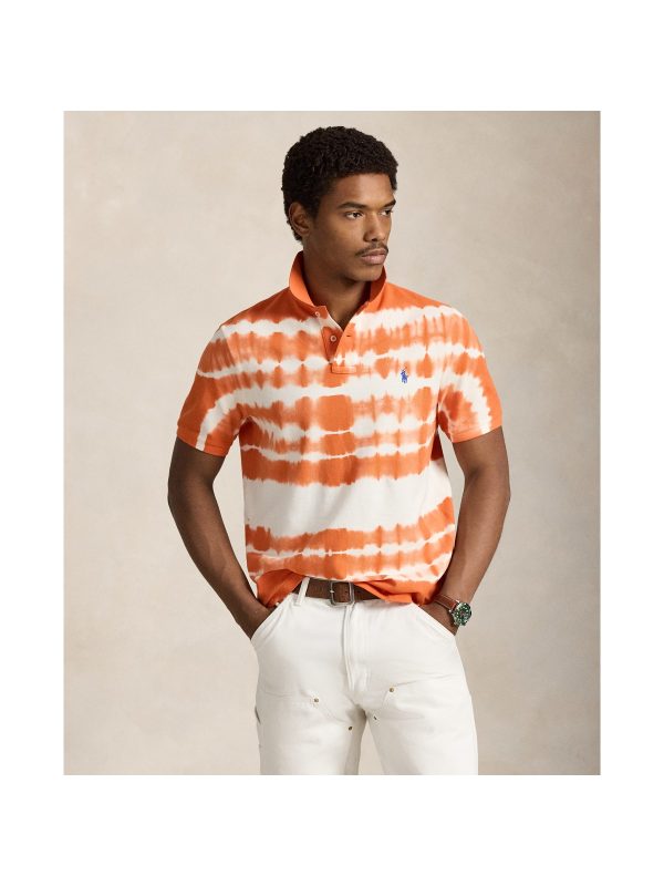 Polo Ralph Lauren Classic Fit Tie-Dye Mesh Polo Shirt in Solar Sky Multi