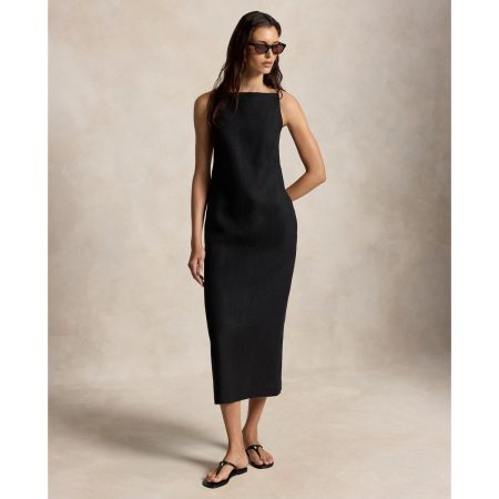 Polo Ralph Lauren Linen Column Dress in Polo Black