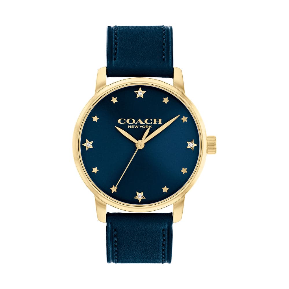 Coach Grand Women's Watch 36mm Navy - Ready Stock US