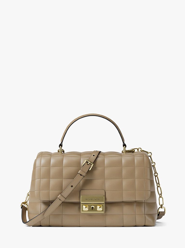 Michael Kors Tribeca Medium Quilted Leather Satchel Husk - Ready Stock Malaysia
