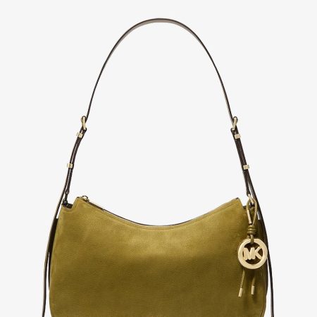 Michael Kors Nolita Medium Nubuck Shoulder Bag Pistachio - Preorder