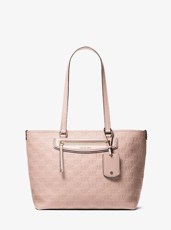 Michael Kors Jet Set Travel Medium Logo Embossed Leather Tote Bag Soft Pink - Preorder
