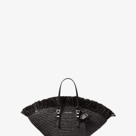 Michael Kors Isa Small Hand-Crocheted Tote Bag Black/black - Preorder