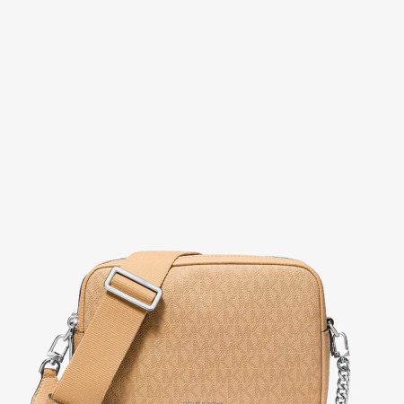 Michael Kors Bryant Medium Signature Logo Camera Crossbody Bag Peanut - Preorder