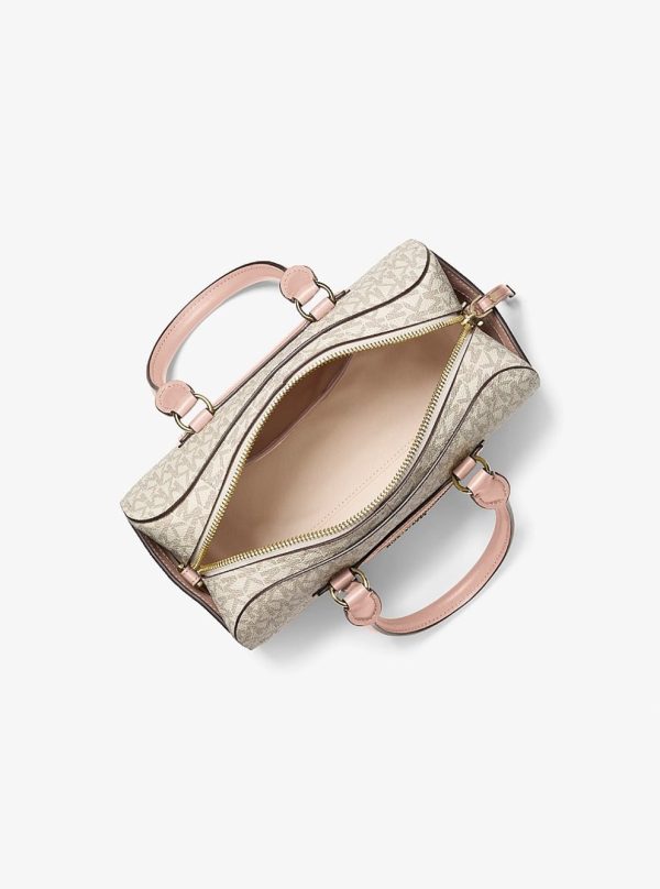 Michael Kors Jet Set Travel Extra-Small Signature Logo Duffel Crossbody Bag Vanilla/soft Pink - Preorder