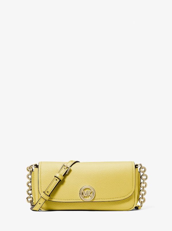 Michael Kors Nolita Small Pebbled Leather Crossbody Bag Lemon - Preorder