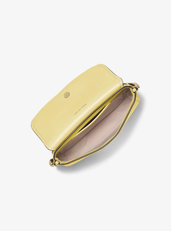Michael Kors Nolita Small Pebbled Leather Crossbody Bag Lemon - Preorder