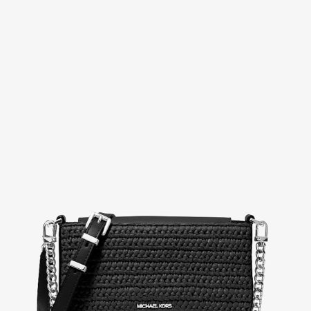 Michael Kors Bryant Small Crocheted Convertible Crossbody Pochette Black - Preorder