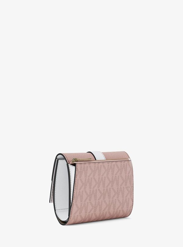 Michael Kors Greenwich Medium Trifold Wallet Powder Blush Multi interior