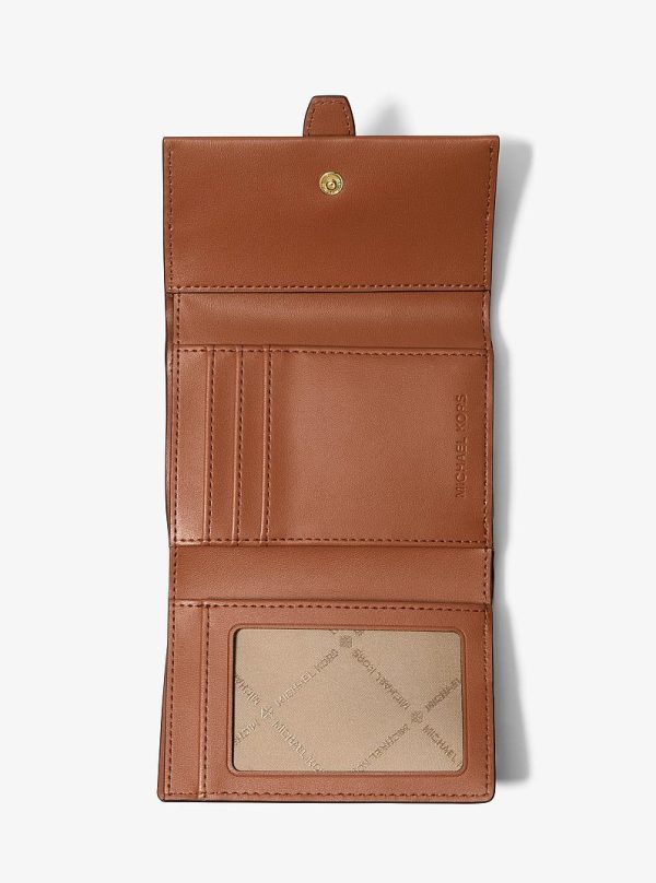 Michael Kors Greenwich Medium Signature Logo Trifold Wallet Brown back