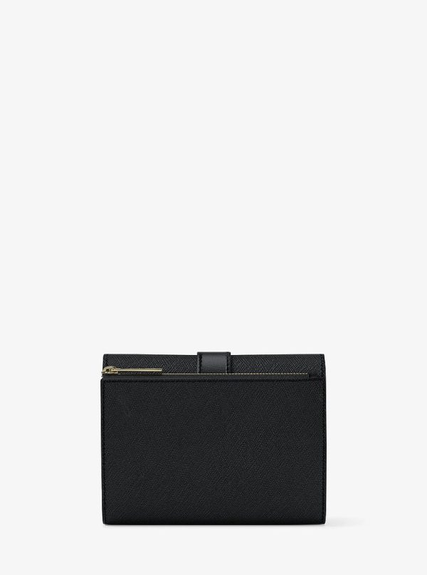 Michael Kors Greenwich Medium Saffiano Leather Trifold Wallet Black interior