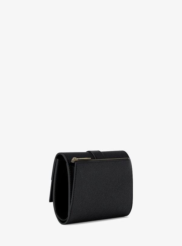 Michael Kors Greenwich Medium Saffiano Leather Trifold Wallet Black detail