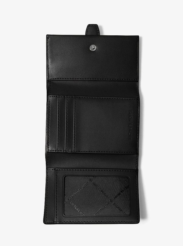 Michael Kors Greenwich Medium Leather Trifold Wallet Black back