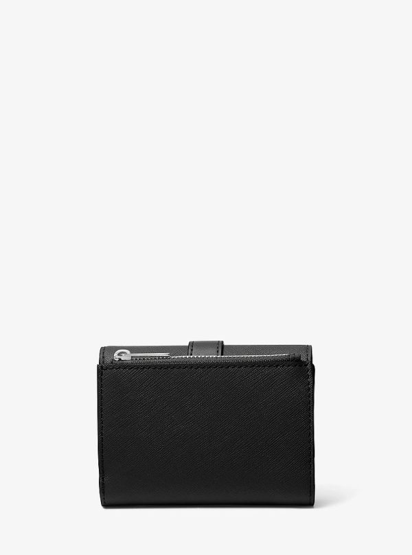 Michael Kors Greenwich Medium Leather Trifold Wallet Black interior