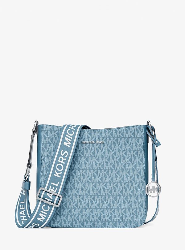 Michael Kors Jet Set Signature Logo Messenger Bag in Denim