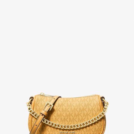 Michael Kors Carmela Small Signature Logo Convertible Crossbody Bag Honeywheat - Preorder