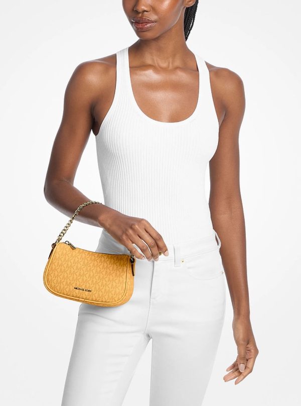 Michael Kors Carmela Small Signature Logo Convertible Crossbody Bag Honeywheat - Preorder
