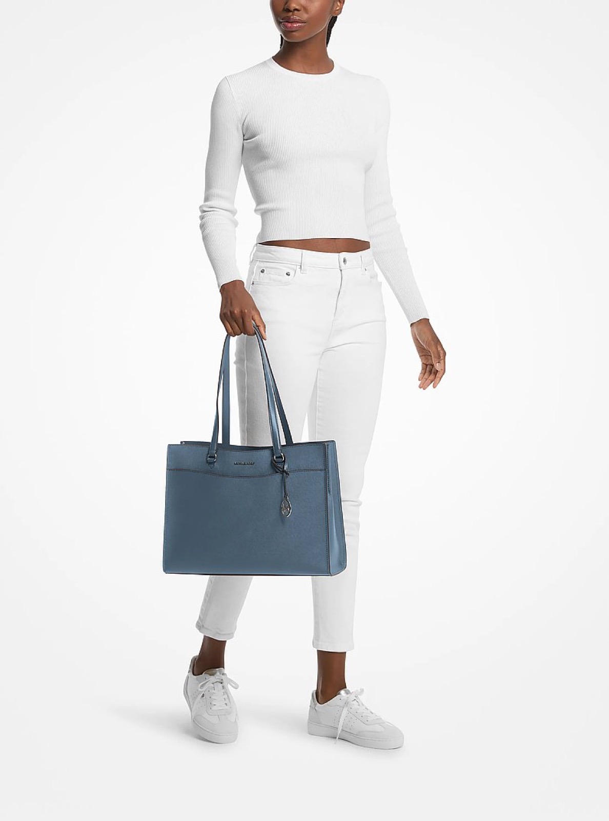 Michael Kors Jet Set Travel Large Saffiano Leather Tote Bag Denim - Preorder - Image 3