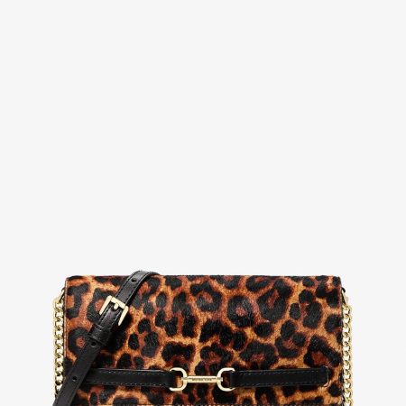 Michael Kors Carson Large Leopard Print Calf Hair Crossbody Bag Butterscotch - Preorder