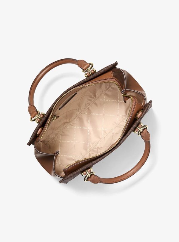 Michael Kors Marilyn Medium Signature Logo Convertible Satchel Brown - Preorder