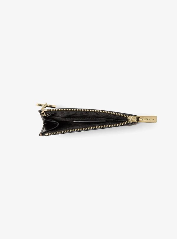 Michael Kors Jet Set Travel Small Printed Houndstooth Print Coin Pouch Black/camel - Preorder