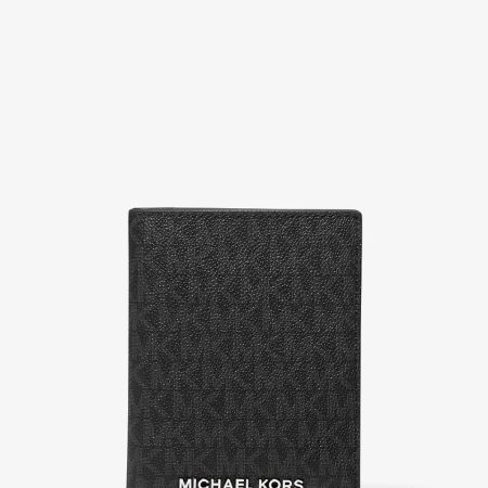 Michael Kors Jet Set Travel Medium Signature Logo Passport Case Black - Preorder