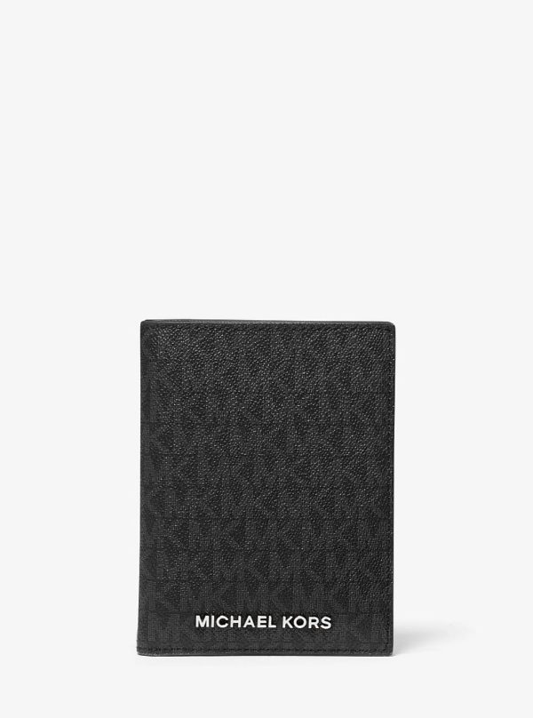 Michael Kors Jet Set Travel Medium Signature Logo Passport Case Black - Preorder