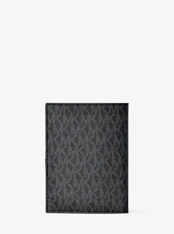 Michael Kors Jet Set Travel Medium Signature Logo Passport Case Black - Preorder