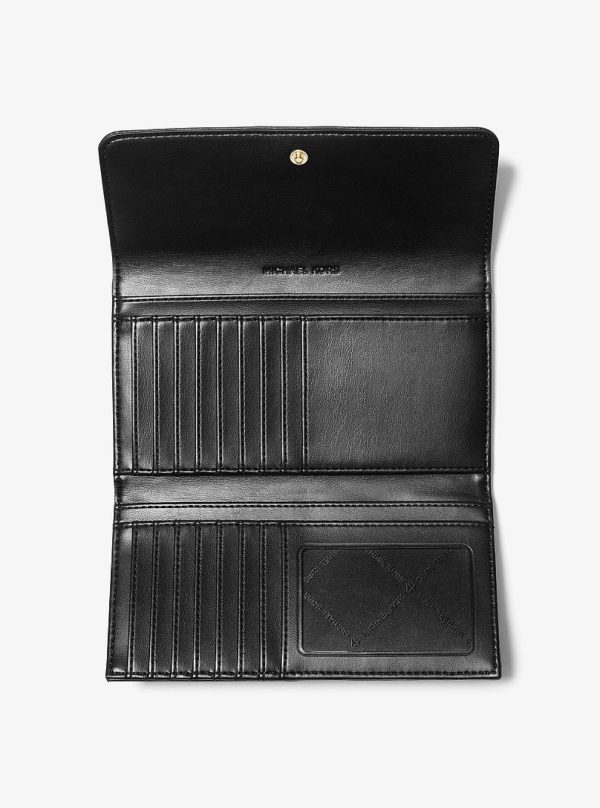 Michael Kors Jet Set Travel Large Quilted Tri-Fold Wallet Black - Preorder