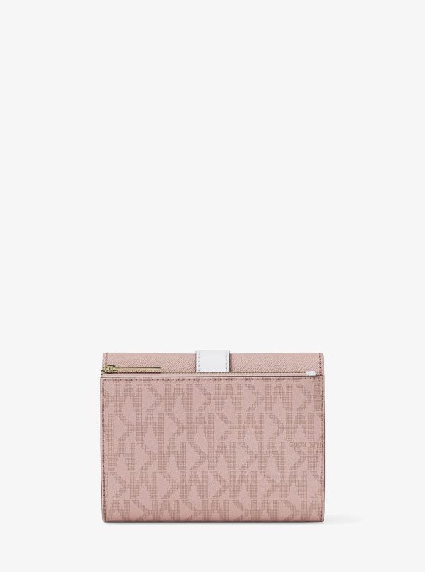 Michael Kors Greenwich Medium Signature Logo Trifold Wallet Pwd Blsh Mlt - Preorder