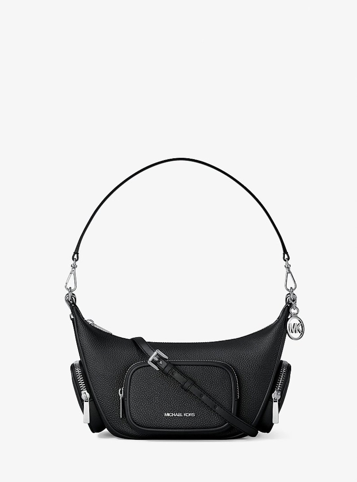 Michael Kors Merritt Small Pebbled Leather Convertible Crossbody Bag Black - Preorder