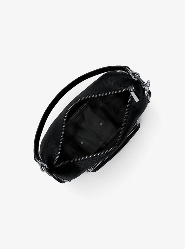 Michael Kors Merritt Small Pebbled Leather Convertible Crossbody Bag Black - Preorder