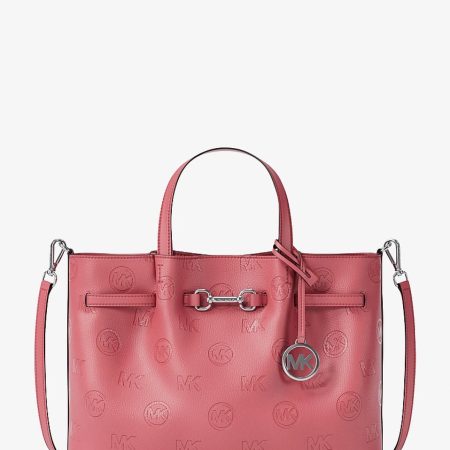 Michael Kors Carson Medium Logo Debossed Satchel Hibiscus - Preorder