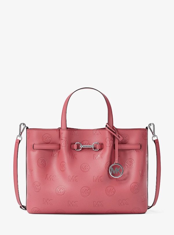 Michael Kors Carson Medium Logo Debossed Satchel Hibiscus - Preorder