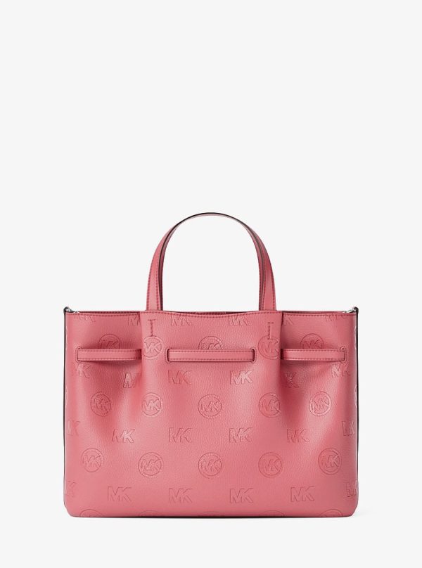 Michael Kors Carson Medium Logo Debossed Satchel Hibiscus - Preorder