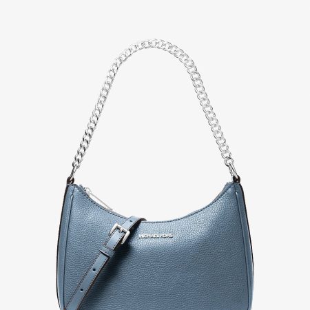 Michael Kors Jet Set Large Pebbled Leather Convertible Crossbody Bag Denim - Preorder
