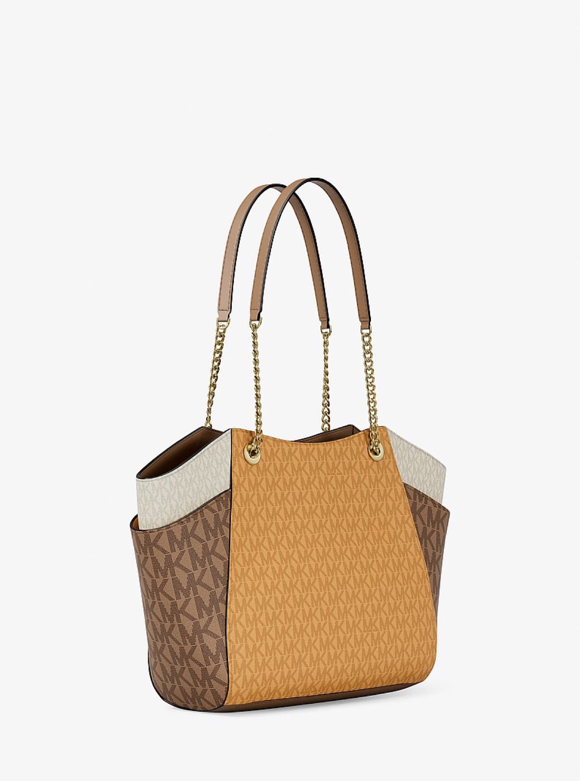 Michael Kors Jet Set Large Color-Block Signature Logo Tote Bag Honeywheat Multi - Preorder - Image 3