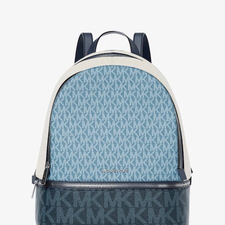 Michael Kors Rhea Medium Color-Block Signature Logo Backpack Denim Multi - Preorder