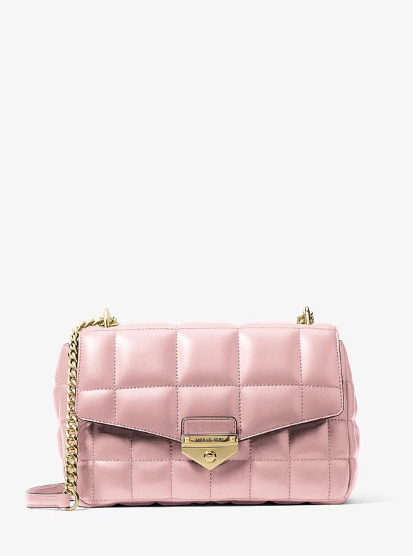 Michael Kors Soho Large Quilted Shoulder Bag Powder Blush - Preorder