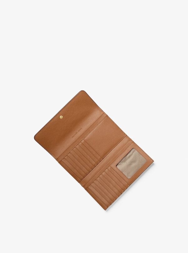 Michael Kors Jet Set Travel Crossgrain Leather Tri-Fold Wallet Luggage - Preorder