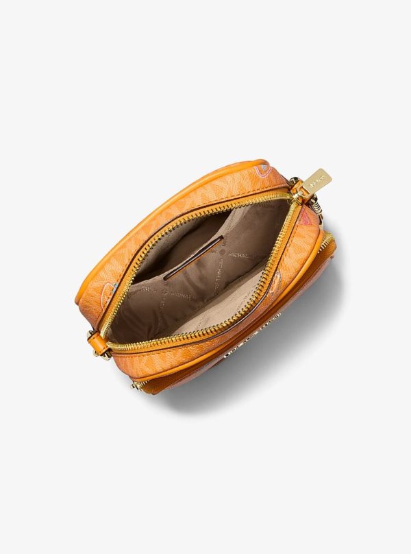 Michael Kors Jet Set Medium Embellished Signature Logo Crossbody Bag Pop Orange - Preorder