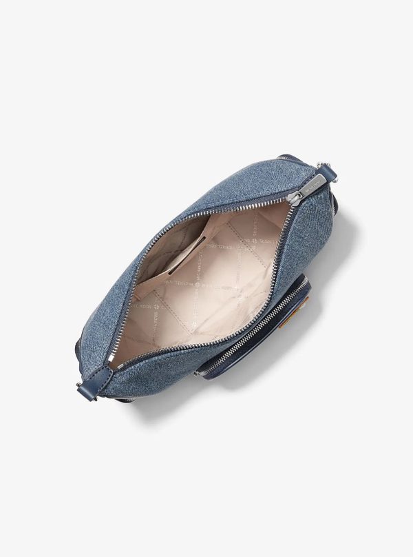 Michael Kors Merritt Small Embellished Denim Convertible Crossbody Bag Washed Denim - Preorder