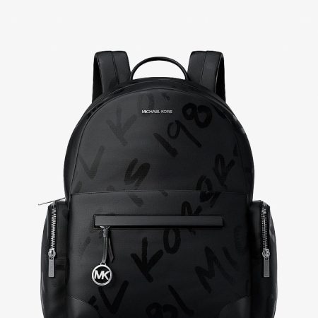 Michael Kors Prescott Large Printed Nylon Backpack Black - Preorder
