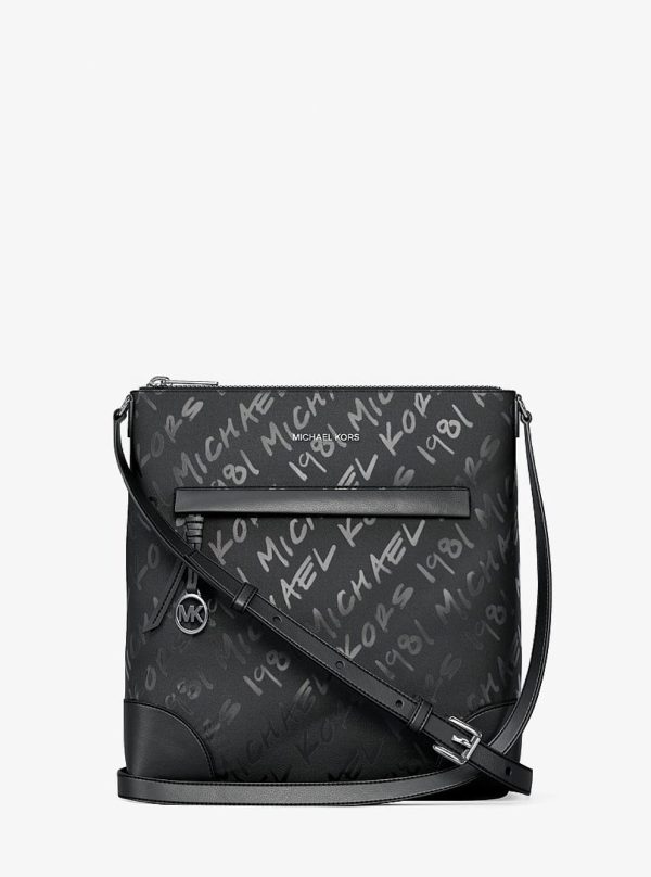 Michael Kors Prescott Small Logo Printed Nylon Crossbody Bag Black - Preorder