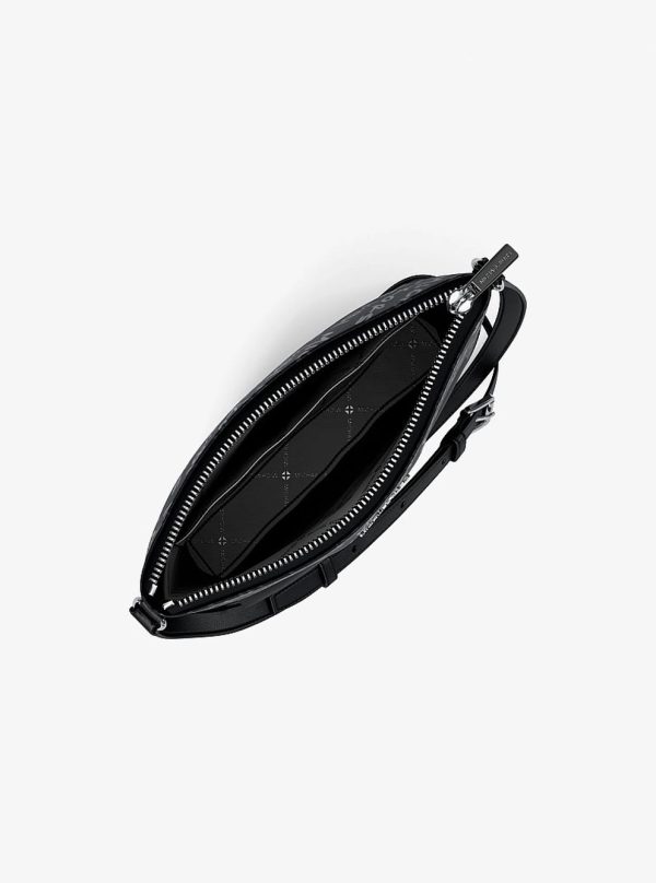 Michael Kors Prescott Small Logo Printed Nylon Crossbody Bag Black - Preorder