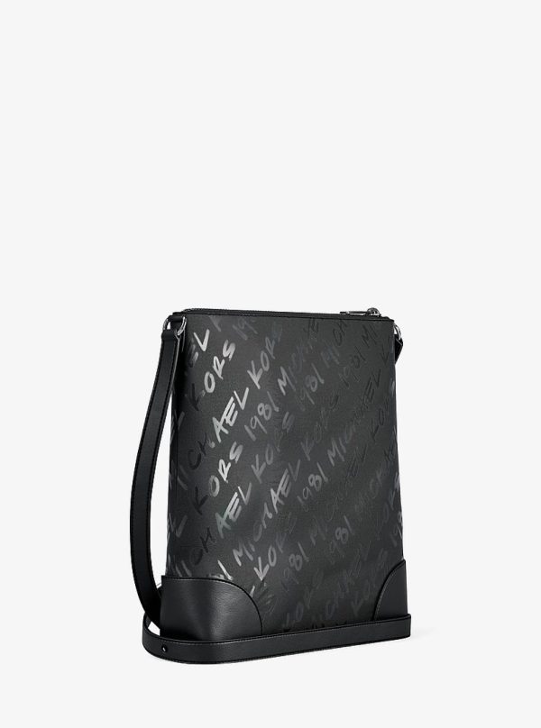 Michael Kors Prescott Small Logo Printed Nylon Crossbody Bag Black - Preorder