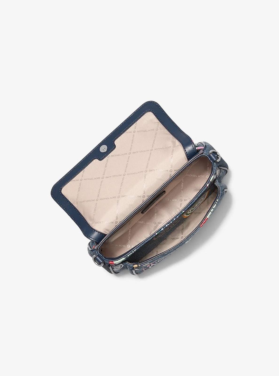 Michael Kors Jet Set Travel Small Embellished Denim Crossbody Bag With Pouch Washed Denim - Preorder - Image 2