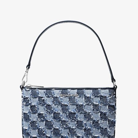 Michael Kors Jet Set Travel Small Patchwork Denim Convertible Wristlet Washed Denim - Preorder